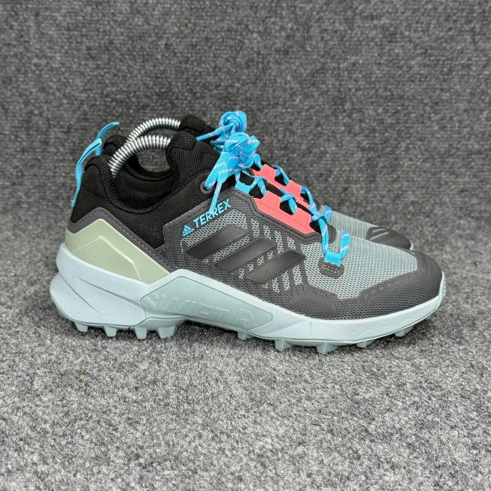 Adidas Terrex Swift R3 Hiking Shoes Women 6.5 Magic Grey Acid Red Athletic Trail